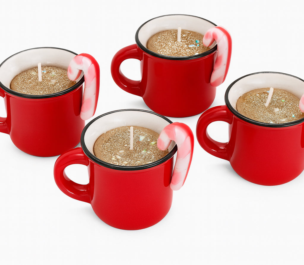 Beeswax Candle -  Hot Chocolate Scent in a ceramic 2"x3" Mug