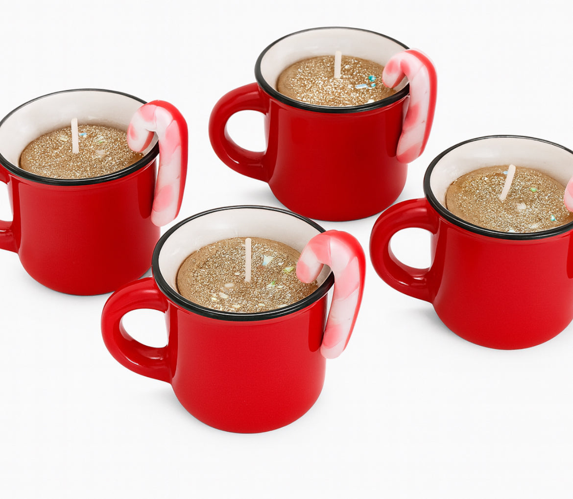 Beeswax Candle -  Hot Chocolate Scent in a ceramic 2"x3" Mug