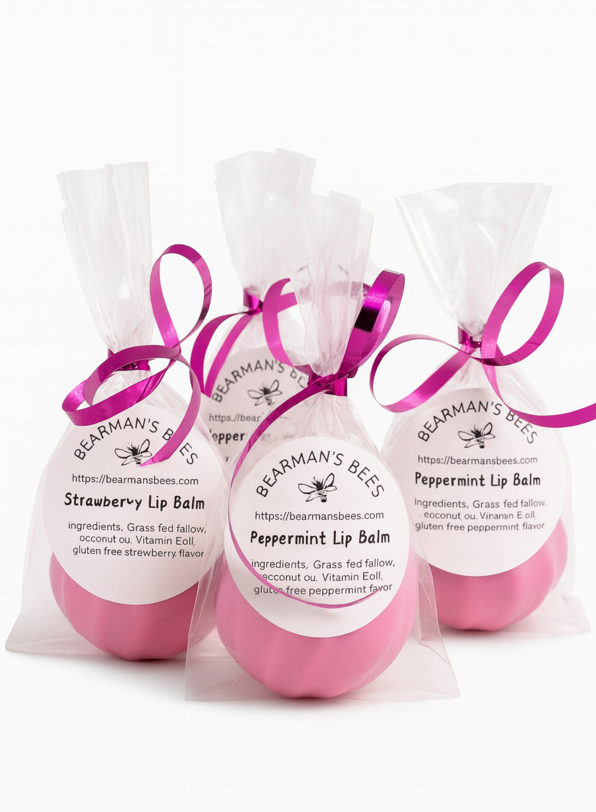 Strawberry Lip Balm Dome Shape - gluten free