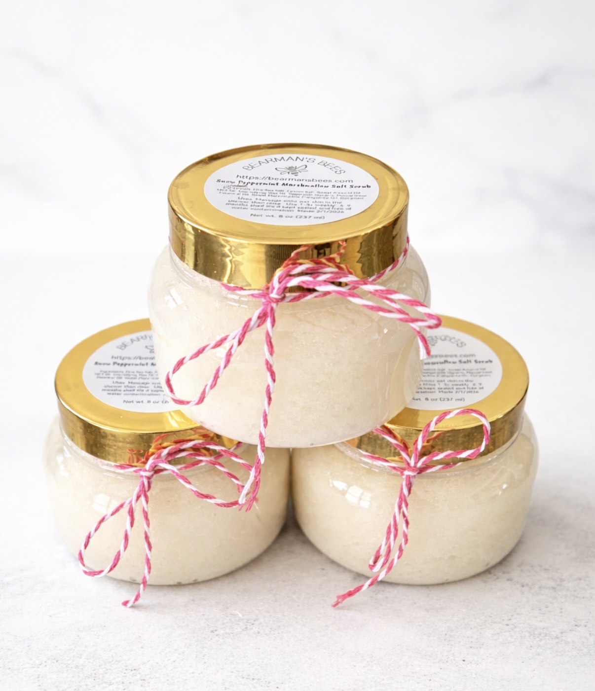 Snow Peppermint Marshmallow salt scrub