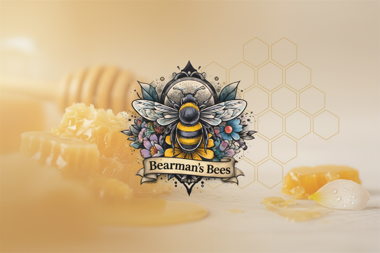Sharp Bearman's Bees logo slide banner